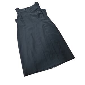 Talbots Wool Elegant Black Sleeveless Sheath Dress Wool Nylon Blend Size 12